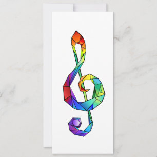Regnbågsmusik nyckel treble clef kort