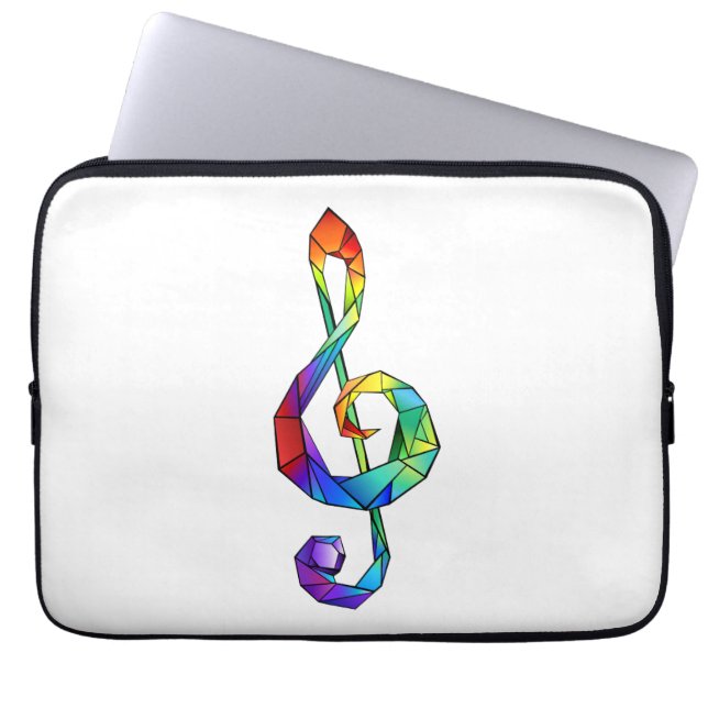 Regnbågsmusik nyckel treble clef laptop fodral (Framsidan)