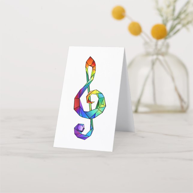 Regnbågsmusik nyckel treble clef lojalitetskort (Framsida)