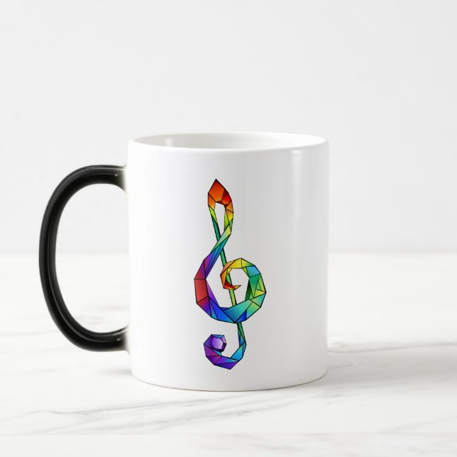 Regnbågsmusik nyckel treble clef magisk mugg (Vänster)