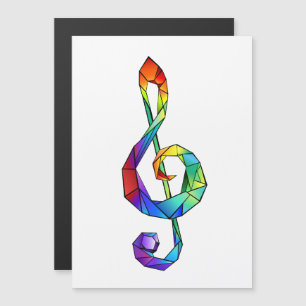 Regnbågsmusik nyckel treble clef magnetisk inbjudningskort
