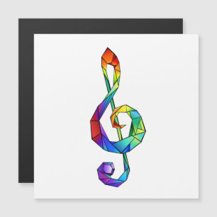 Regnbågsmusik nyckel treble clef magnetisk inbjudningskort