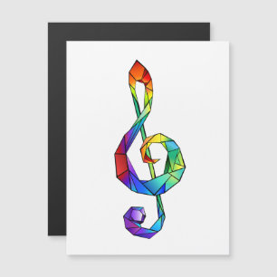 Regnbågsmusik nyckel treble clef magnetisk inbjudningskort