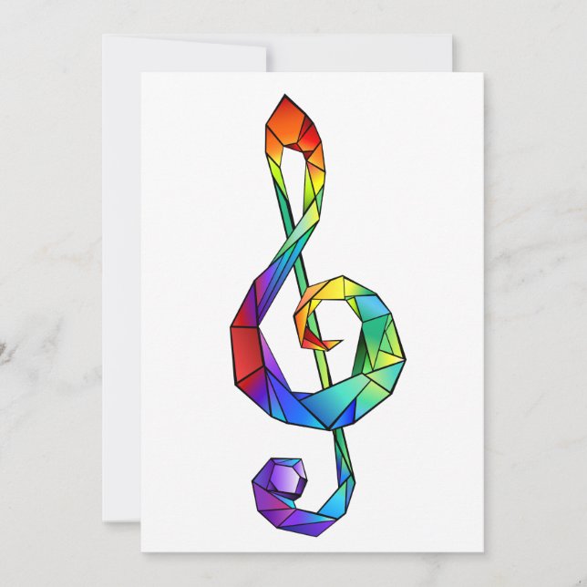 Regnbågsmusik nyckel treble clef meddelande (Framsida)