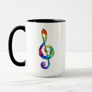 Regnbågsmusik nyckel treble clef mugg