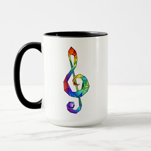 Regnbågsmusik nyckel treble clef mugg (Vänster)