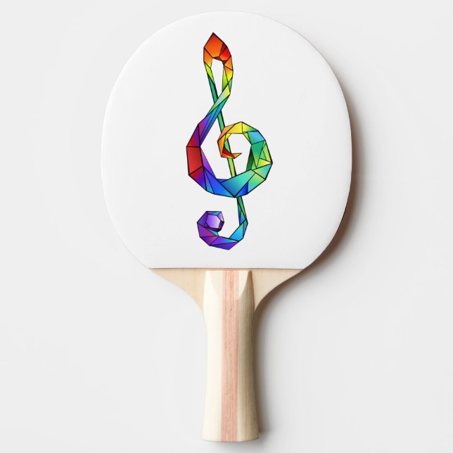 Regnbågsmusik nyckel treble clef pingisracket (Framsidan)