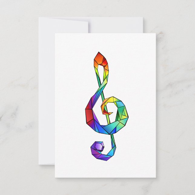 Regnbågsmusik nyckel treble clef spara datumet (Framsida)