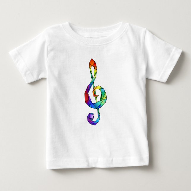 Regnbågsmusik nyckel treble clef t shirt (Framsida)