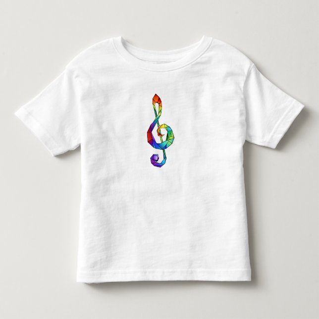 Regnbågsmusik nyckel treble clef t shirt (Framsida)
