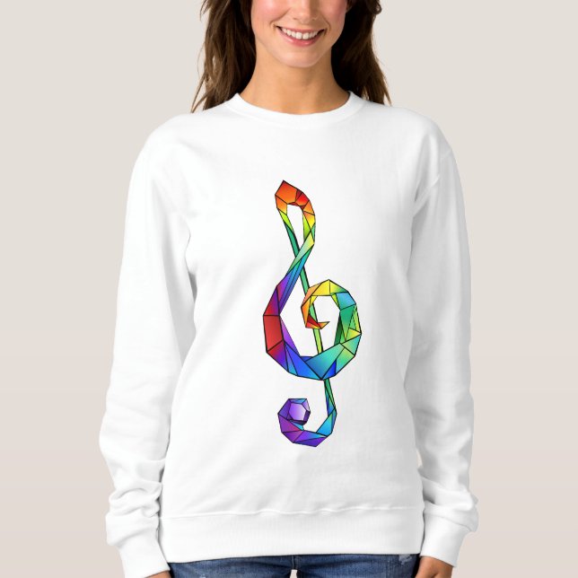 Regnbågsmusik nyckel treble clef t shirt (Framsida)