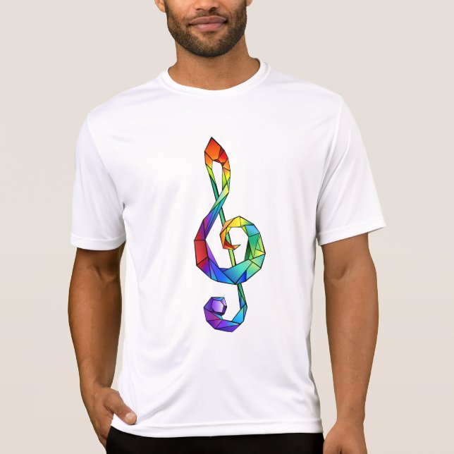 Regnbågsmusik nyckel treble clef t shirt (Framsida)