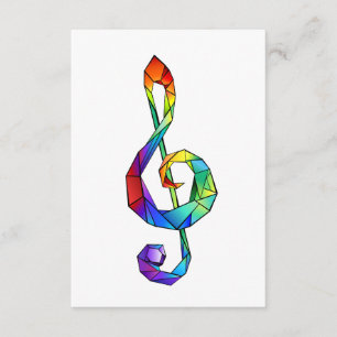 Regnbågsmusik nyckel treble clef tilläggskort
