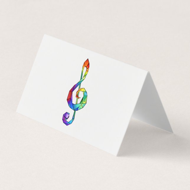 Regnbågsmusik nyckel treble clef visitkort (Framsida)