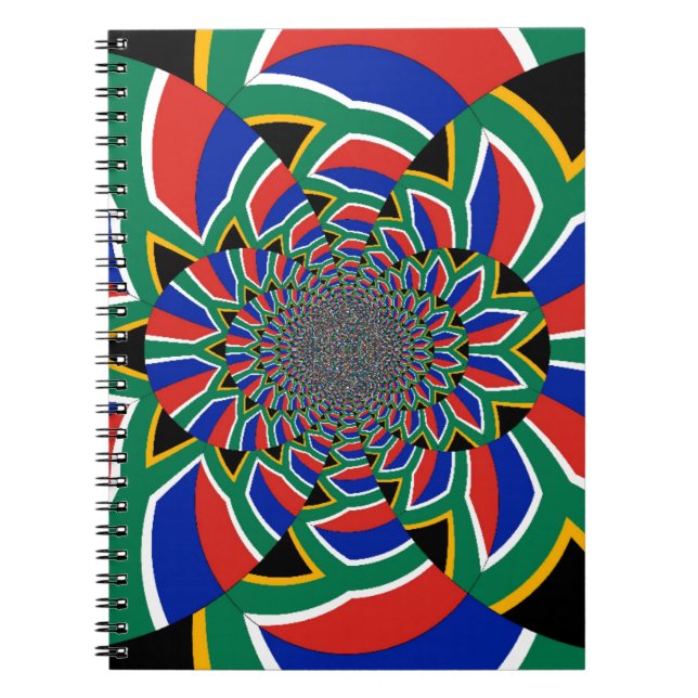 Regnbågsnation: Vibrant South Afrika Art Skriv ut Anteckningsbok (Framsidan)