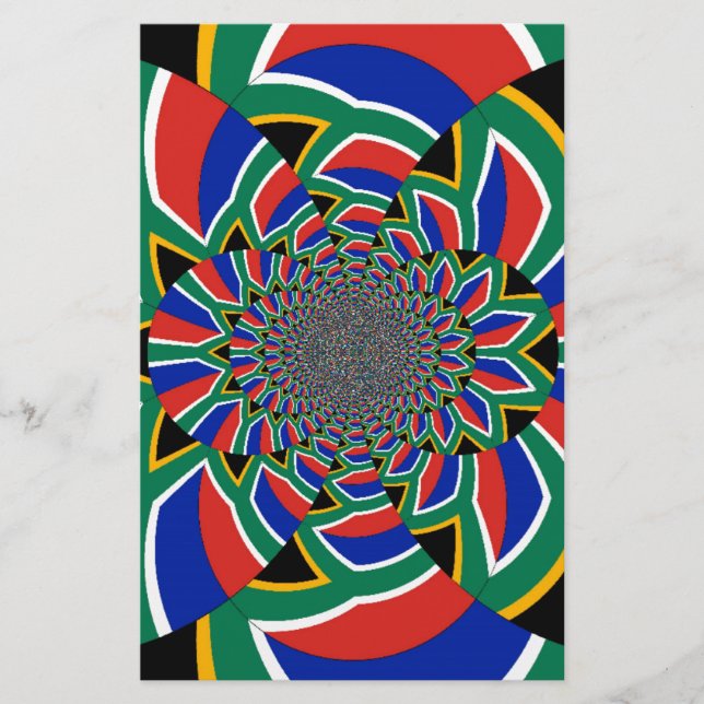 Regnbågsnation: Vibrant South Afrika Art Skriv ut Brevpapper (Framsida)