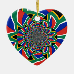 Regnbågsnation: Vibrant South Afrika Art Skriv ut Julgransprydnad Keramik