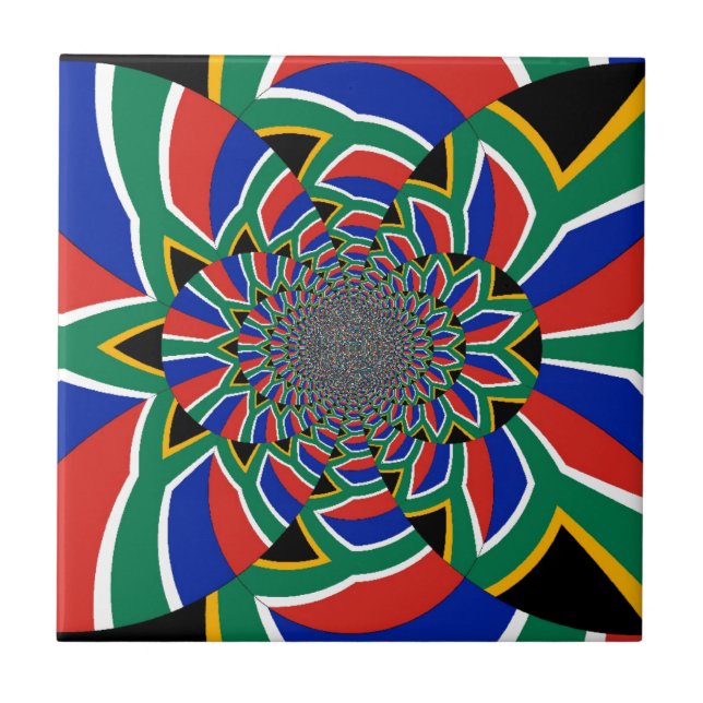 Regnbågsnation: Vibrant South Afrika Art Skriv ut Kakelplatta (Framsidan)