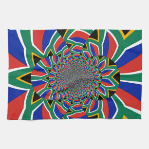 Regnbågsnation: Vibrant South Afrika Art Skriv ut Kökshandduk