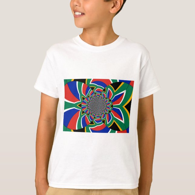 Regnbågsnation: Vibrant South Afrika Art Skriv ut Tee Shirt (Framsida)
