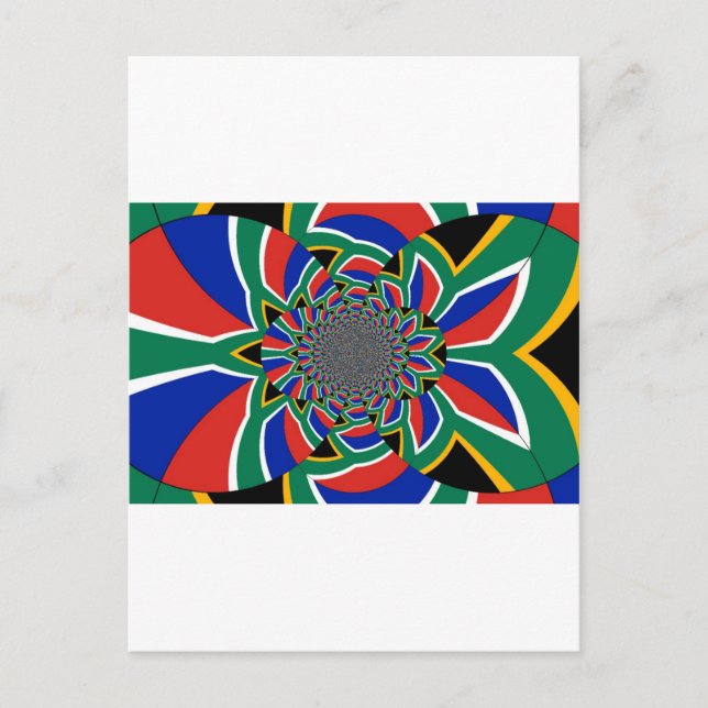 Regnbågsnation: Vibrant South Afrika Art Skriv ut Vykort (Framsida)