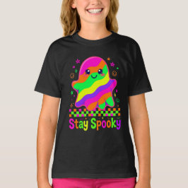 Regnbågsneonspöken Håller Sig Kusliga Färgrika Söt T Shirt