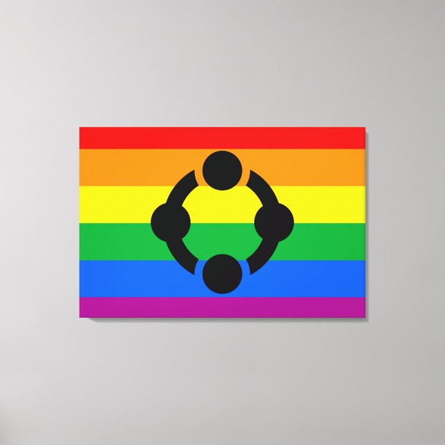 Regnbågsnisch HBTQ-flagga Canvastryck (Framsida)