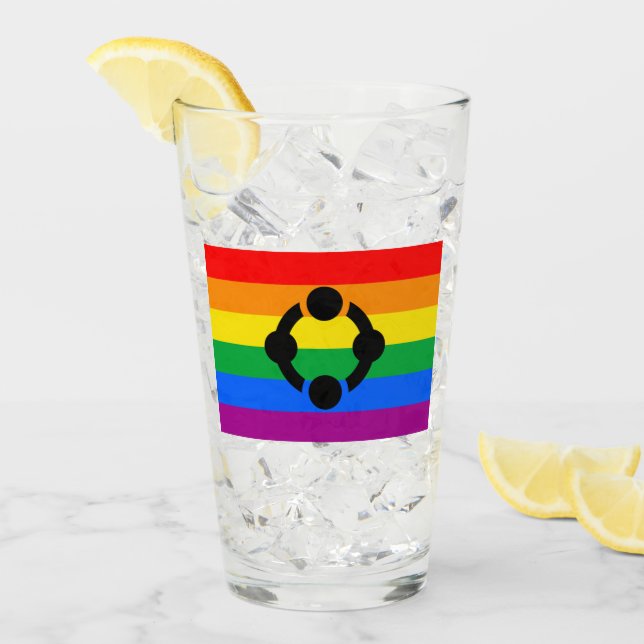 Regnbågsnisch HBTQ-flagga Glaskopp (Framsida Ice)