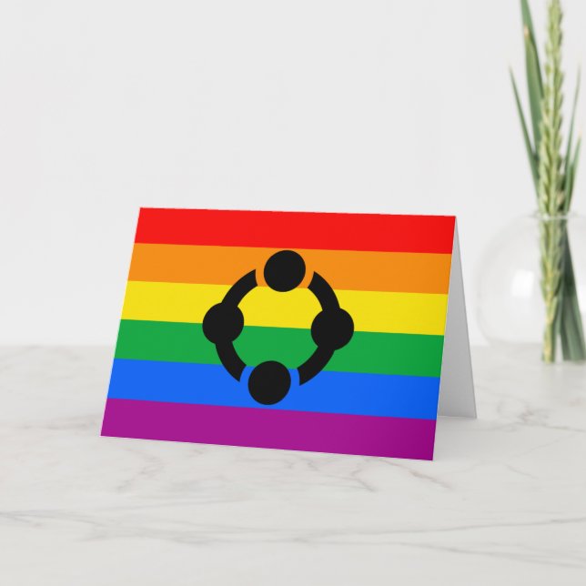 Regnbågsnisch HBTQ-flagga Helgkort (Framsida)