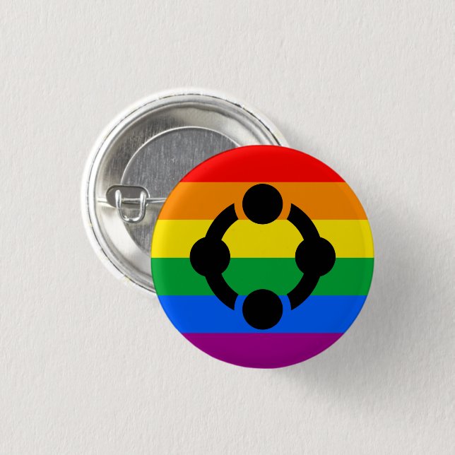 Regnbågsnisch HBTQ-flagga Knapp (Framsida & baksida)