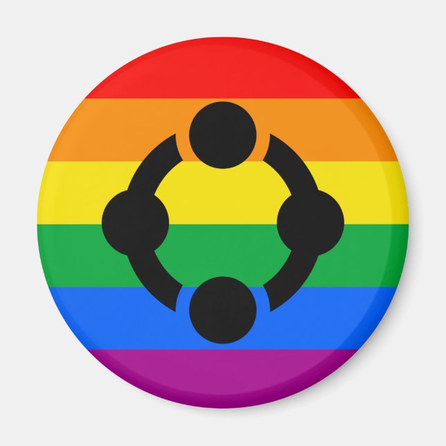 Regnbågsnisch HBTQ-flagga Magnet (Framsidan)