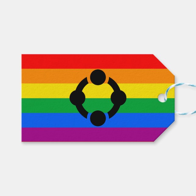 Regnbågsnisch HBTQ-flagga Presentetikett (Framsidan (Horisontell))