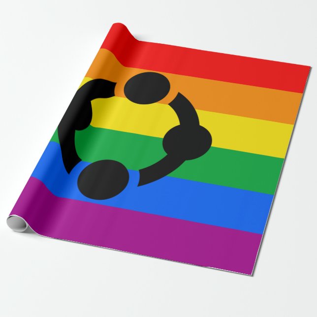 Regnbågsnisch HBTQ-flagga Presentpapper (Utrullad)