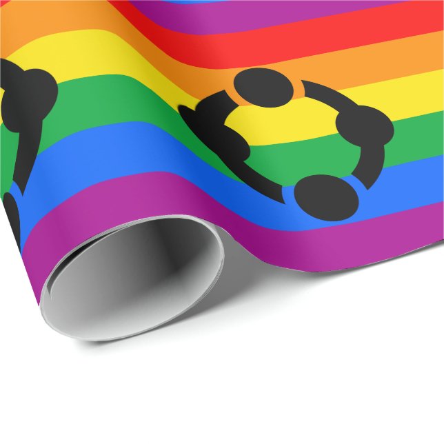 Regnbågsnisch HBTQ-flagga Presentpapper (Rullad Hörn)