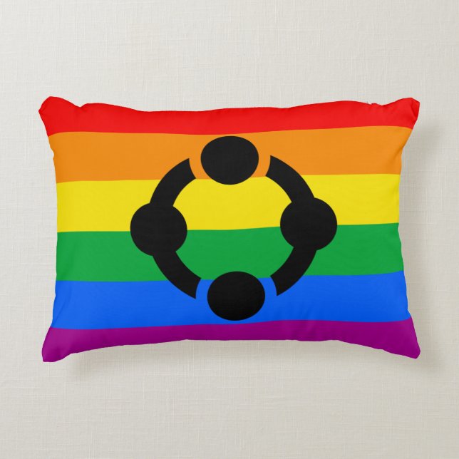 Regnbågsnisch HBTQ-flagga Prydnadskudde (Framsidan)