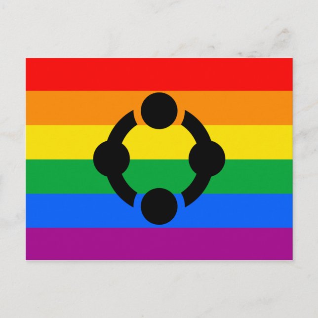 Regnbågsnisch HBTQ-flagga Vykort (Framsida)