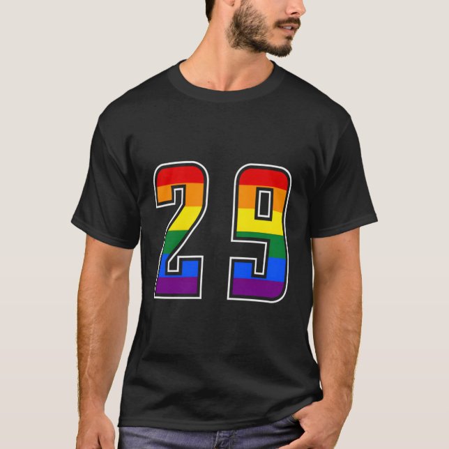 Regnbågsnummer 29 Team Junior Numererad enhetlig T Shirt (Framsida)