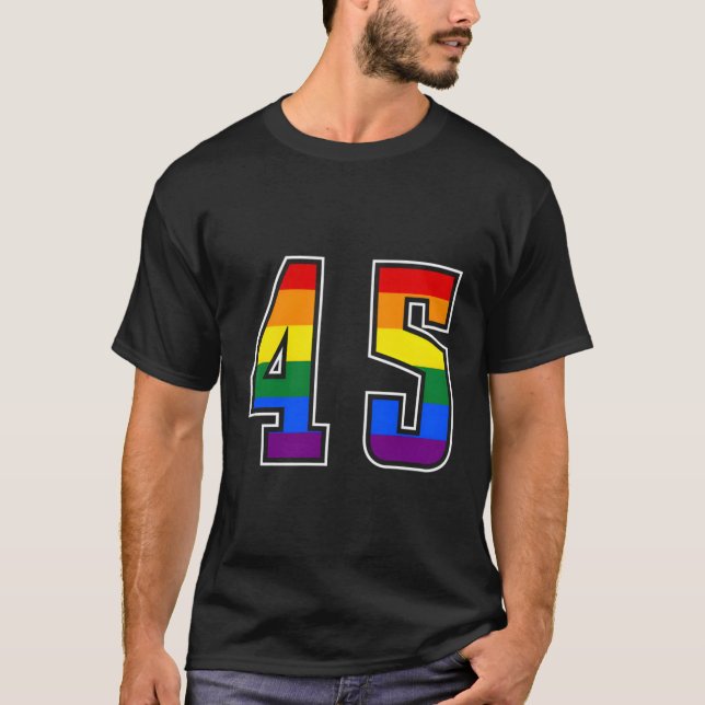 Regnbågsnummer 45 Team Junior Numrerad enhetlig T Shirt (Framsida)