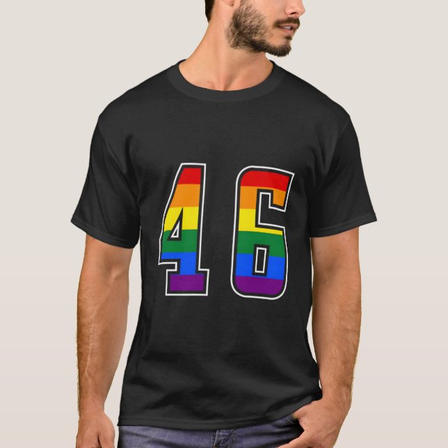 Regnbågsnummer 46 Team Junior Numrerad enhetlig T Shirt (Framsida)