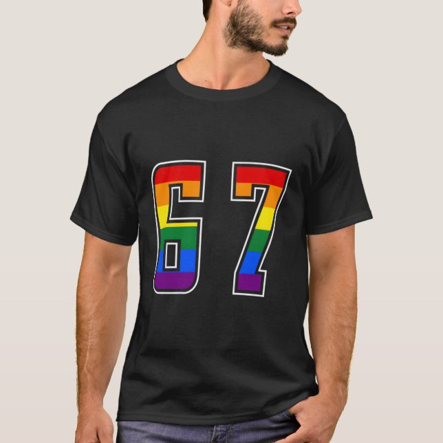 Regnbågsnummer 67 Team Junior Numrerad enhetlig T Shirt (Framsida)