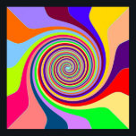 Regnbågsnurra Groovy psychedelic pop poster<br><div class="desc">med en groovy,  funky design av regnbågssnurrar inspirerade av popkonst från 1960- och 1970-talen. Den här roligten,  färglös och skarp design,  ger säkert ett leende.</div>