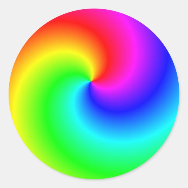 Regnbågsnurrar Runt Klistermärke (Framsida)