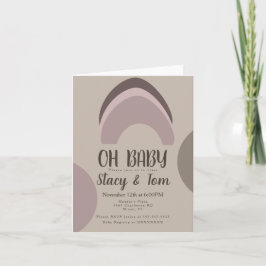 Regnbågsorganiska former bohemisk baby shower inbjudan