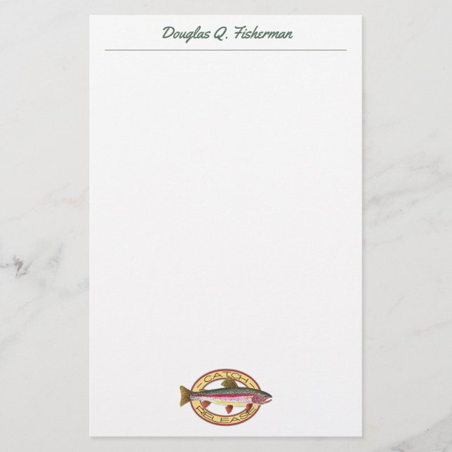 Regnbågsöring, Flygfiske FLY GUY-Anpassningsbar Brevpapper (Framsida)