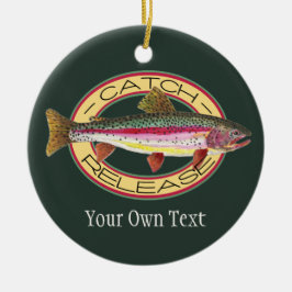 Regnbågsöring, Flygfiske och utsläpp Julgransprydnad Keramik