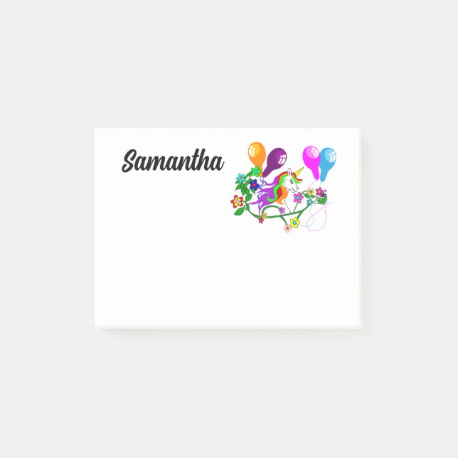 regnbågsöt UNICORN Post-it Block (Framsida)