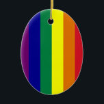 Regnbågsoval Ornament<br><div class="desc">Vertikala ränder i regnbågens färger.</div>