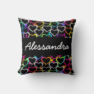 Regnbågsövertoningshjärtar Pillow Glitter Girls To Kudde