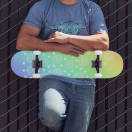 Regnbågsövertoningskretsar och punkter mini skateboard bräda 18,5 cm