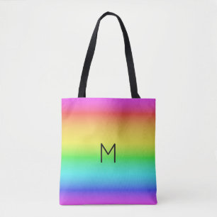 Regnbågsövertoningspåsar med monogram anpassningsb tygkasse